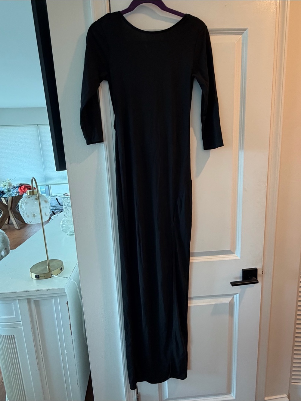 ASOS Black Draped Open Back Maxi Dress - Picture 2 of 11